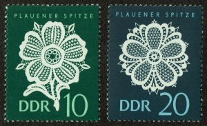 HuskyStamps ~ Germany DDR #837-840, set of 4, MNH, Lace,  6 pictures