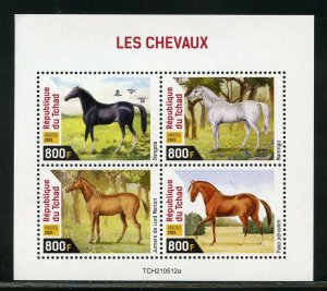 CHAD 2021 HORSES SHEET  MINT NEVER HINGED