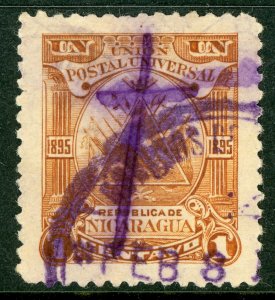 Nicaragua 1895  Seebeck 1¢ Unwatermarked Postally Used C148 ⭐☀⭐☀⭐