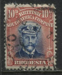 Rhodesia KGV 1922 10d carmine rose and dark blue perf 14 used