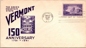 FDC 1941 SC #903 Macos Cachet - Montpelier, VT - Single - F63573