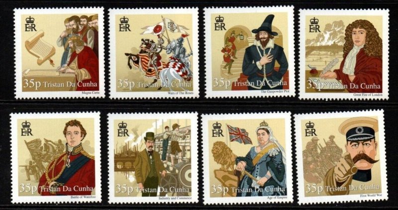 TRISTAN DA CUNHA SG1023/30 2011 HISTORY OF BRITISH ISLES   MNH