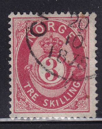 Norway 18 Post Horn and Crown 1872