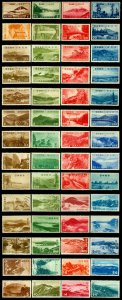 JAPAN 1936/52 NATIONAL PARK 1st series very Long complete set Sk# P1-68 mint MH*