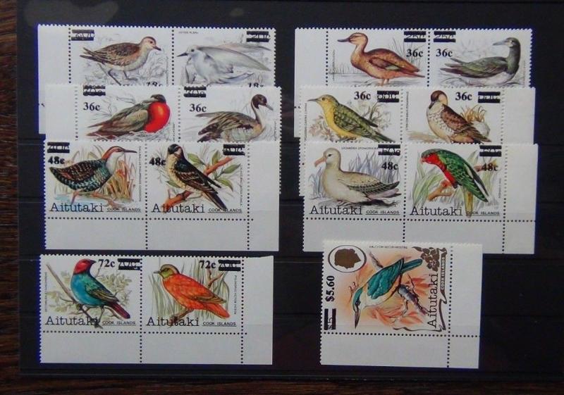 Aitutaki 1983 Bird Surcharges set to $5.60 on $5.00 MNH