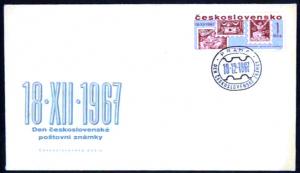 CZECHOSLOVAKIA Sc#1514 Stamp Day 1967 FDC