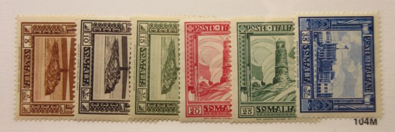 SOMALIA, Scott: 138a 140a 141a 142a 143a 145a, perf 14, MLH, Lot28, Cat $30.50