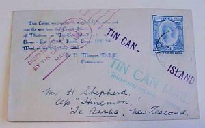 TONGA  TIN CAN 1936 TO NEW ZEALAND SHIP WITH CAPTAINS STATEMENT