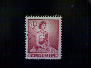 Australia, Scott #318, used (o), 1959, Queen Elizabeth II, 4d