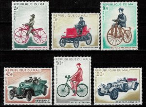 Mali 1968 ☀ Veteran Bicycles and Motor Cars set ☀ MNH