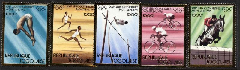 Togo 923A-E MNH Summer Olympics, Montreal, Cycling, Athletics, Horse