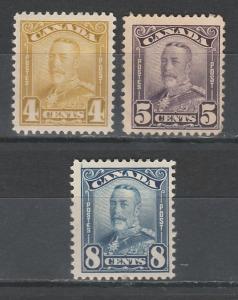 CANADA 1928 KGV 4C 5C AND 8C 