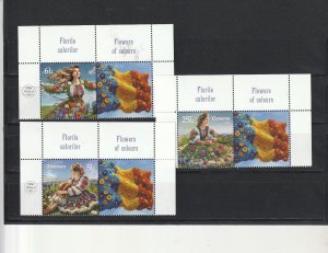 Romania STAMPS 2024 FLOWERS NATIONAL DRESS POST MNH SET LABELS FLAG