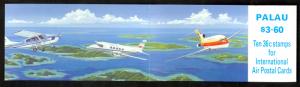 PALAU 1989 $3.60 AIRCRAFT BOOKLET Sc C18a MNH