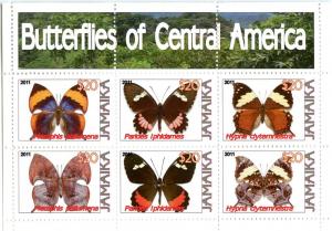 JAMAICA SHEET CINDERELLA BUTTERFLIES INSECTS