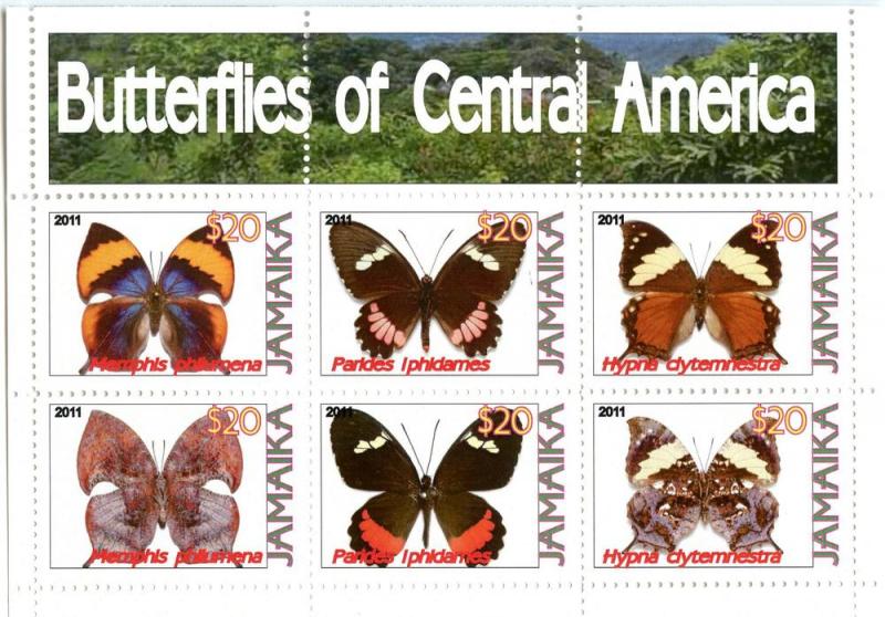 JAMAICA SHEET CINDERELLA BUTTERFLIES INSECTS