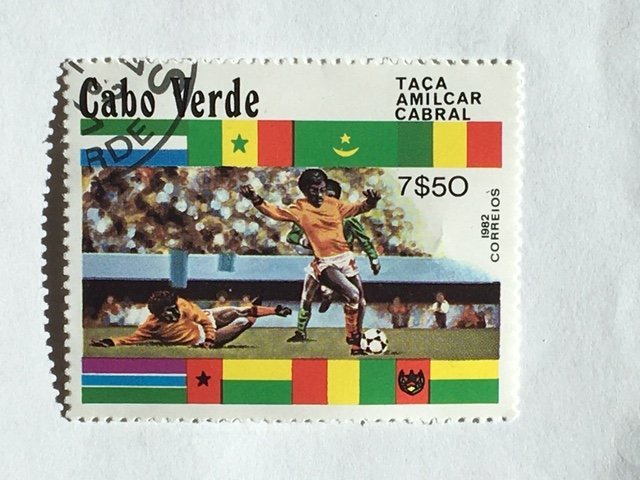 Cape Verde–1982–Single “Soccer” stamp–SC# 440 - CTO