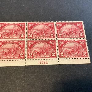 Scott#615 Plate#Block Of 6 Landing Of Fort OrangeMHOG-Only On Selvage-1924-US