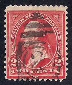 267 2 cent Fancy Cancel Washington Red Carmine Stamp used F