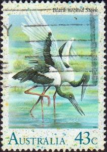 Australia 1204 - Used - 43c Black-necked Stork / Bird (1991) (cv 0.45)