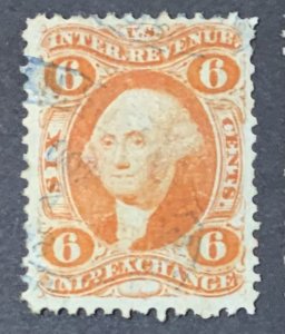 USA REVENUE STAMP 1863 6 CENTS INLAND EXCHANGE SCOTT R30c