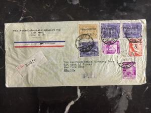 1941 Lima Peru Pan American Airways Registered Cover to New York USA