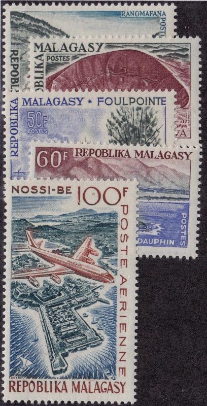 MALAGASY MNH Scott # 328-331, C70 - 30fr crease (5 Stamps)