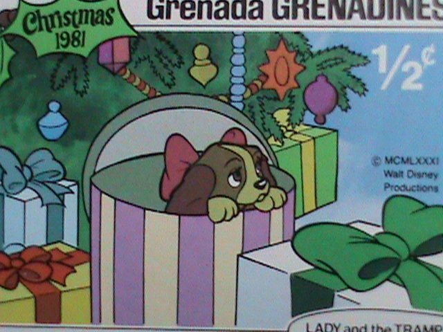 ​DISNEY-GRENADA STAMP-1981 DISNEY-CHRISTMAS-CINDERELLA -STAMP SET VERY FINE