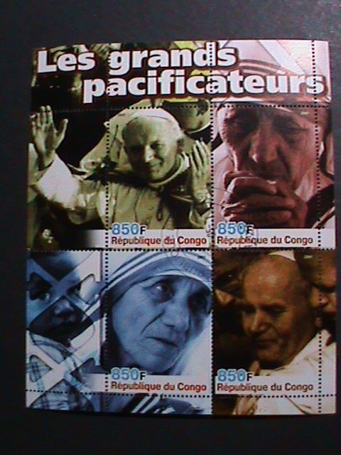 ​CONGO -2005 POPE AND MOTHER TERESA-CTO S/S VERY FINE WE SHIP TO WORLD WIDE