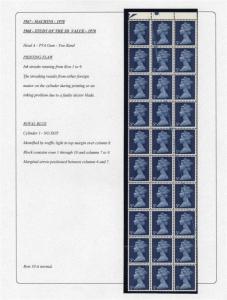 5d MACHIN UNMOUNTED MINT BLOCK OF 30 + PRINTING ERRORS