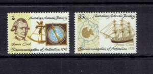 AUSTRALIAN  ANTARCTIC TERRITORY - 1972 CAPTAIN COOK - SCOTT L21 TO L22 - MNH