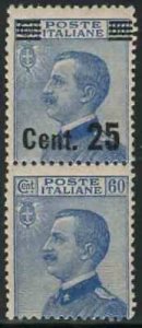 Michetti Cent. 25 out of 60 vertical pair including one without overprint var...