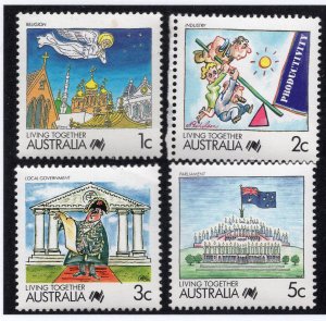 Australia 1988 1c, 2c, 3c & 5c Cartoons, Scott 1053-1055, 1057 MNH