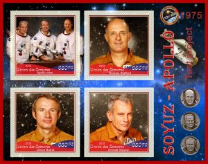 Stamps. Space. Apollo Soyuz 2019 year 1+1 sheets perforated