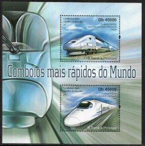 St Thomas & Prince Is #2407 MNH S/Sheet - High Speed Trains