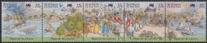 Australia Scott 1027-1027, MNH, Free Shipping, Fleet Arrives, strip of 5