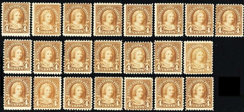 556, Mint NH 4¢ 22 PO Fresh Stamps CV $770.00 * Stuart Katz