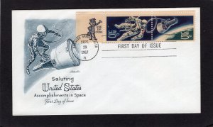 1331-1332 Accomplishments in Space, FDC pair w/ZIP tab Artmaster cachet