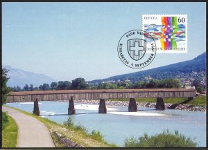 Liechtenstein 1995 Liechtenstein Switzerland Joint issue Maxi Card FDC