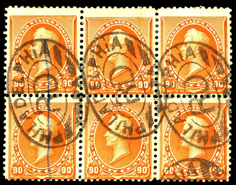 U.S. #229 USED BLOCK OF 6