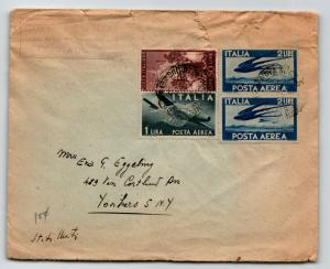 Italy 1940s Airmail Cover to USA / Top Tears - Z13603