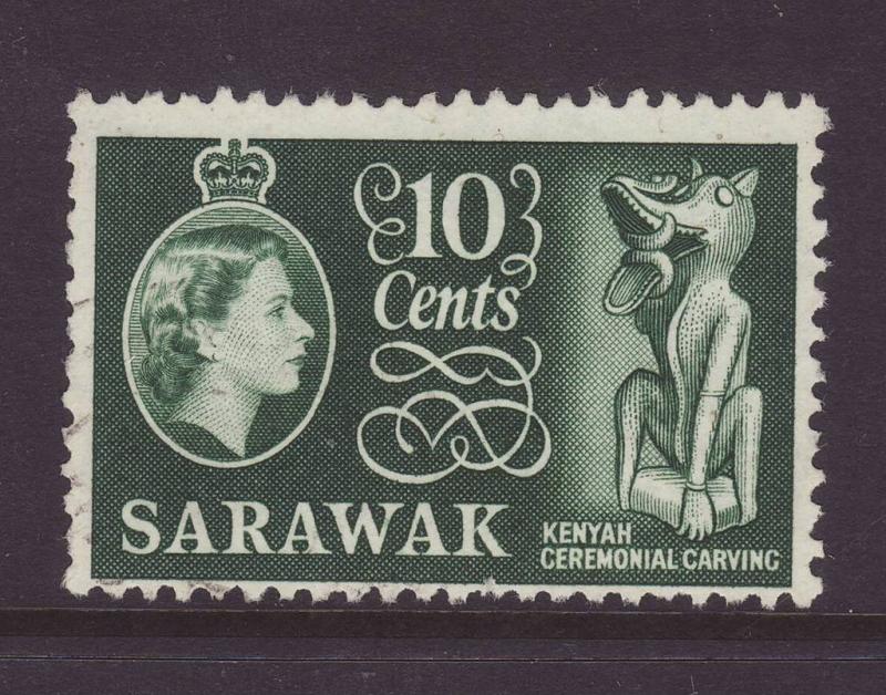 1957 Sarawak 10c Wmk Script Fine Used SG193.