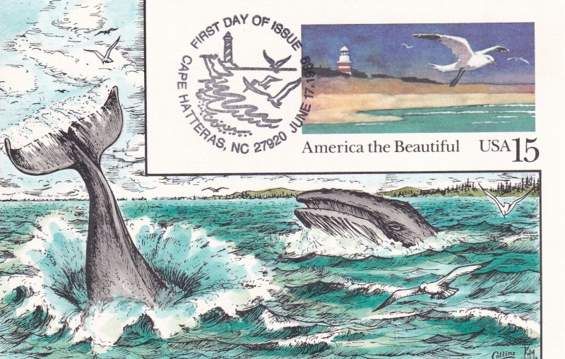 1989, America the Beautiful Card, Collins, FDC (E11740)
