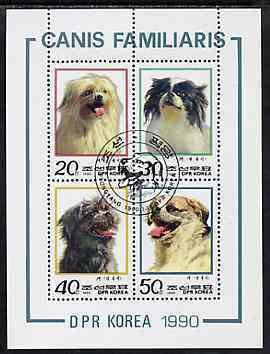 NORTH KOREA - 1991 - Dogs - Perf 4v Sheet  - CTO Never Hinged