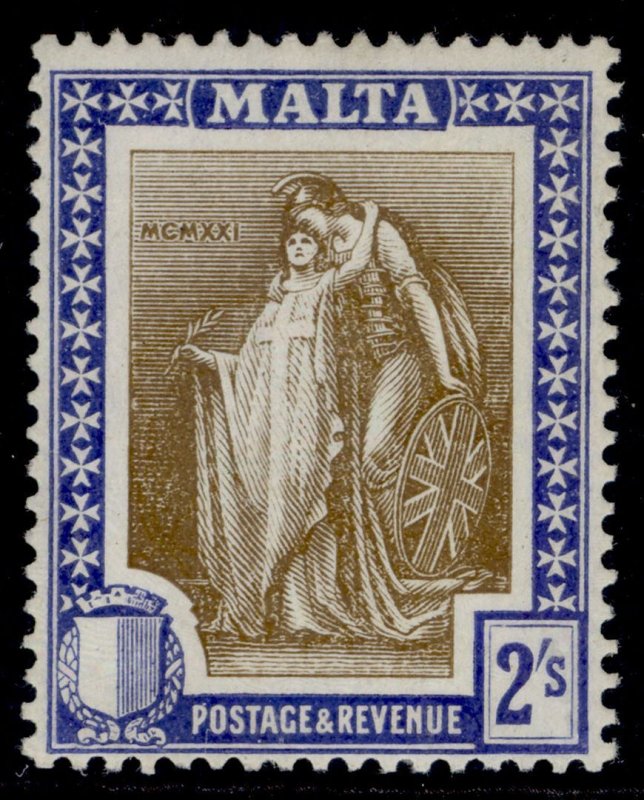 MALTA GV SG135, 2s brown & blue, LH MINT. Cat £14.