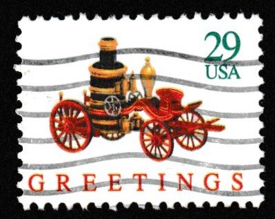 SC# 2712 - (29c) - Christmas Toys, fire pumper, pf 11.5x11, used