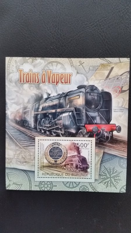 Trains and locomotives - Burundi 2012 - Complete SS+Bl ** MNH