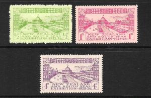 NEW ZEALAND  1926  DUNEDIN EXHIBITION    SET 3  MLH