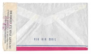 Haiti WWII Censored Airmail Cover 1945 Port au Prince to US RA6 Postal Tax Stamp