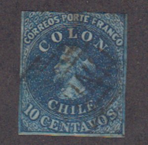 Chile - 1853 - SC 2 - Used - 3 margins